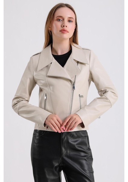 Ariana Kadın Deri Biker Ceket fırsatları