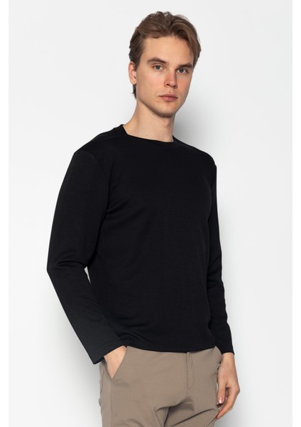 Unisex Bisiklet Yaka Teknolojik Ipeksi Pamuk Kumaş Sweatshirt