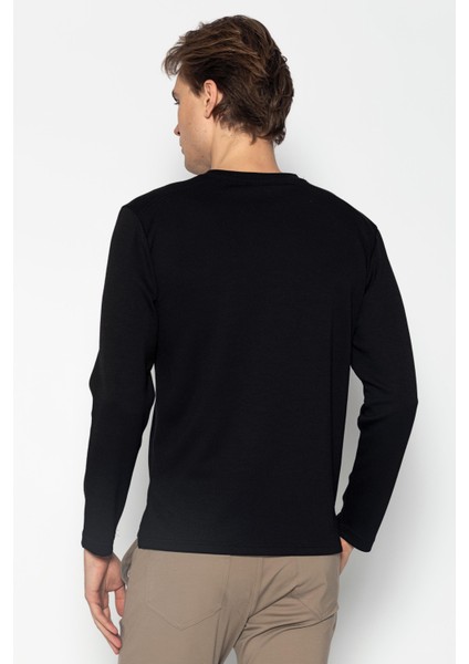 Unisex Bisiklet Yaka Teknolojik Ipeksi Pamuk Kumaş Sweatshirt