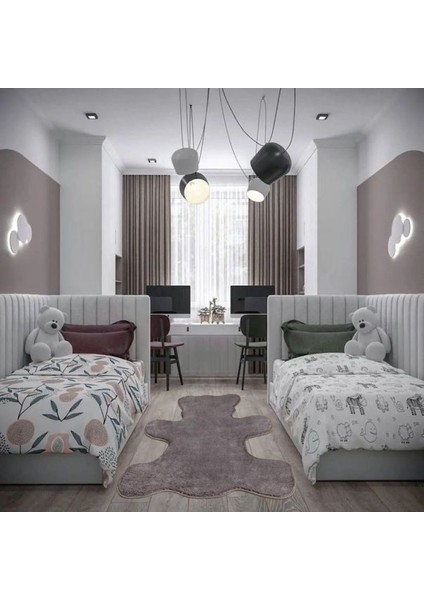 Pelüş Çocuk Odası Modern Ayıcık Halı Kaymaz Taban Halı Yatak Odası Rbt