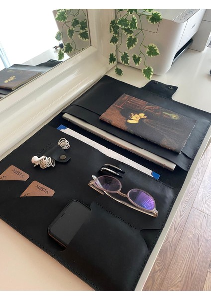 (Isim Yazıyoruz) El Yapımı Hakiki Deri Laptop / Macbook / Bigisayar / Ipad / Tablet Kılıfı / Organizer