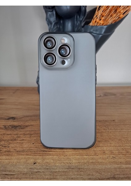 iPhone 15 Pro Uyumlu Tam Kamera Lens Korumalı Ekstra İnce Esnek Mat Lüks Kılıf