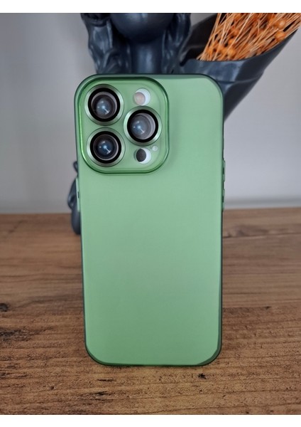 iPhone 15 Pro Uyumlu Tam Kamera Lens Korumalı Ekstra İnce Esnek Mat Lüks Kılıf