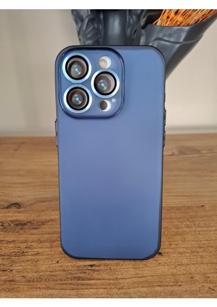 iPhone 15 Pro Uyumlu Tam Kamera Lens Korumalı Ekstra İnce Esnek Mat Lüks Kılıf