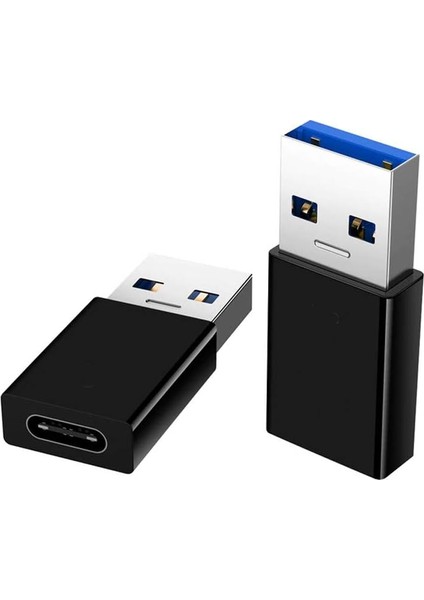 ADS-613 USB 3.1 To Type-C 10 Gbps Gen2 Yüksek Hızlı Data Şarj Çevirici Dönüştürücü Adaptör Siyah (2 Adet)
