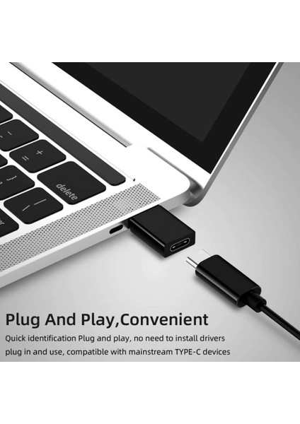 ADS-613 USB 3.1 To Type-C 10 Gbps Gen2 Yüksek Hızlı Data Şarj Çevirici Dönüştürücü Adaptör Siyah (2 Adet)
