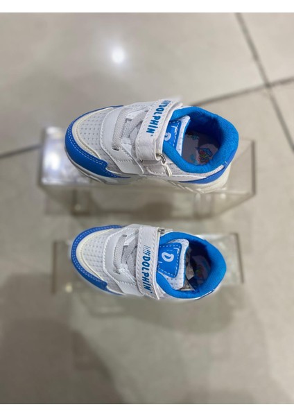 Mavi Beyaz Anorak Dış Meteryal Bebek Spor Ayakkabı