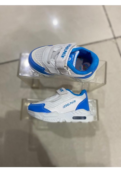 Mavi Beyaz Anorak Dış Meteryal Bebek Spor Ayakkabı