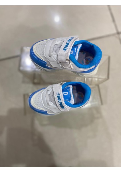 Mavi Beyaz Anorak Dış Meteryal Bebek Spor Ayakkabı