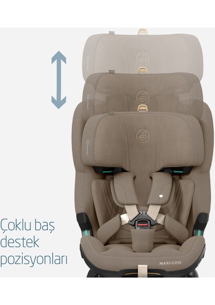 Emerald 360 Pro I-Size Dünyanın Ilk Kızaklı, Araç Dışına Çıkabilen Isofix'li 360 Dönebilir Yatabilir 0-36 kg Bebek Oto Koltuğu Authentic Truffle