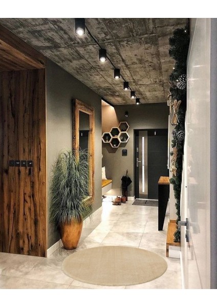 Yuvarlak Saçaksız Pelüş Kaymaz Taban Halı Yatak Odası Salon Odası Mutfak Ofis Banyo Paspas Rbt