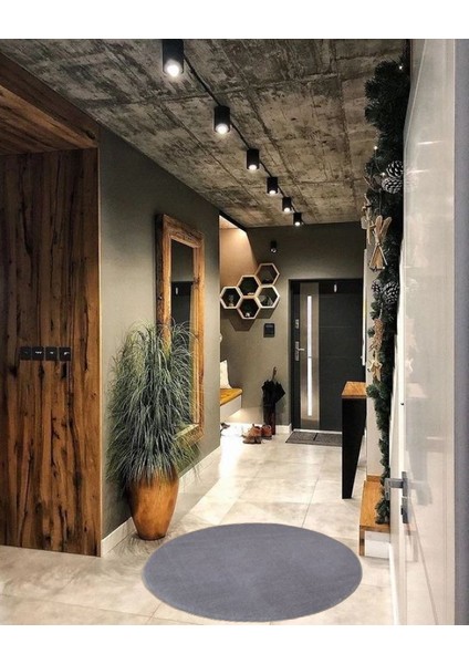 Yuvarlak Saçaksız Pelüş Kaymaz Taban Halı Yatak Odası Salon Odası Mutfak Ofis Banyo Paspas Rbt