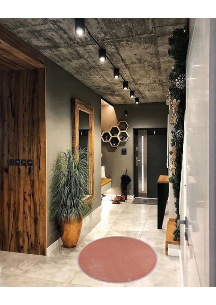 Yuvarlak Saçaksız Pelüş Kaymaz Taban Halı Yatak Odası Salon Odası Mutfak Ofis Banyo Paspas Rbt