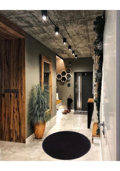 Yuvarlak Saçaksız Pelüş Kaymaz Taban Halı Yatak Odası Salon Odası Mutfak Ofis Banyo Paspas Rbt