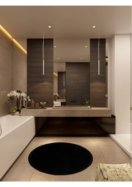 Yuvarlak Saçaksız Pelüş Kaymaz Taban Halı Yatak Odası Salon Odası Mutfak Ofis Banyo Paspas Rbt