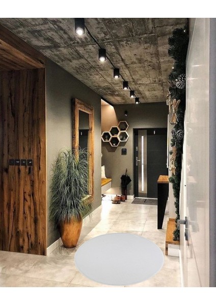 Yuvarlak Saçaksız Pelüş Kaymaz Taban Halı Yatak Odası Salon Odası Mutfak Ofis Banyo Paspas Rbt