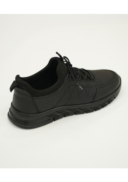 Siyah Erkek Bağcıklı Deri Sneaker fiyatları