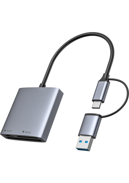 USB 3.2 ve Type-C 3'ü 1 Arada Sd / Cf / Tf Micro Sd Hafıza Kart Okuyucu