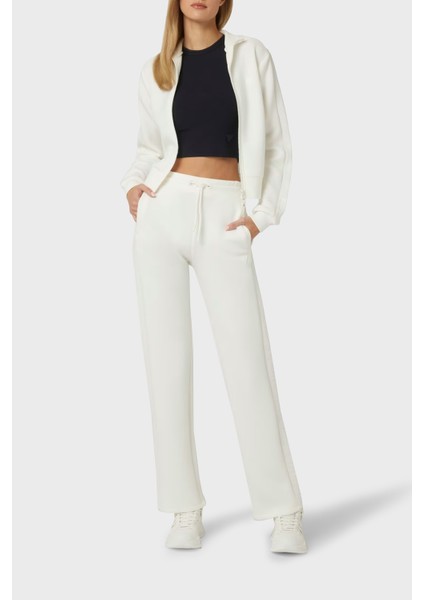 Brenda Regular Fit Yüksek Bel Bol Paça Logolu Pantolon V3RB21K7UW2 Bayan Pantolon V3RB21 K7UW2 G6K5