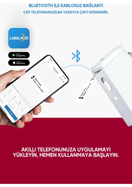 Etiket Makinesi P22 Beyaz - Bluetooth Termal Yazıcı fırsatları