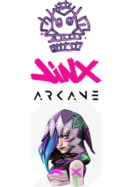 Arcane Jinx Set Ütü ile Yapışan Dtf Baskı