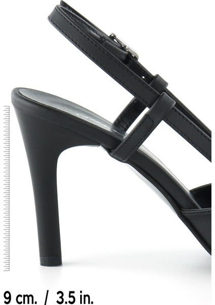 Sacha Siyah Saten Arkası Açık Abiye Stiletto