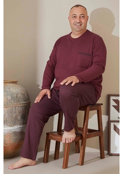 Erkek Pijama Takımı Büyük Beden & Battal Uzun Kol