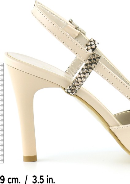 Sacha Ten Vegan Yılan Desenli Arkası Açık Stiletto
