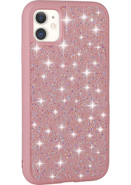 Apple iPhone 11 Uyumlu Kılıf Parlak Taşlı Pırlanta Pembe