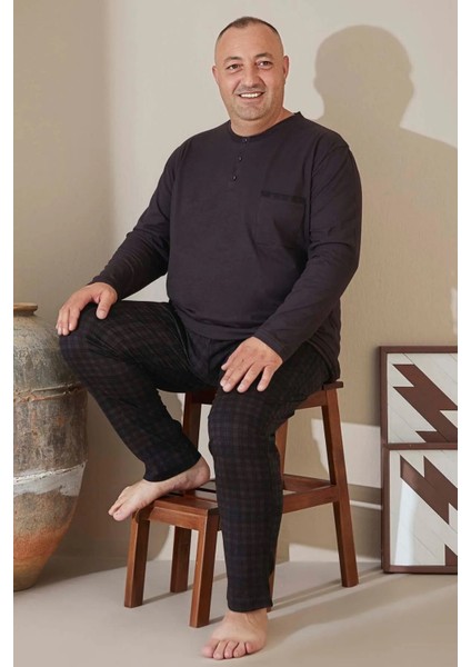 Erkek Pijama Takımı Büyük Beden & Battal Uzun Kol