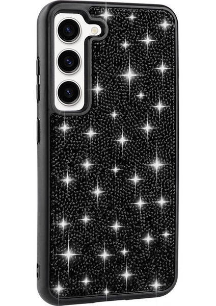 Samsung Galaxy S23 Uyumlu Kılıf Parlak Taşlı Pırlanta Siyah