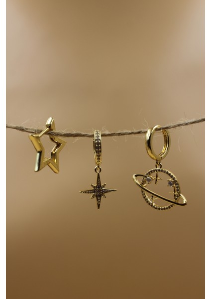 Bellajoya 3'lü Gezegen Küpe modelleri