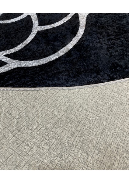 Çiçek Desenli Latesk Kaymaz Taban Halı Daire