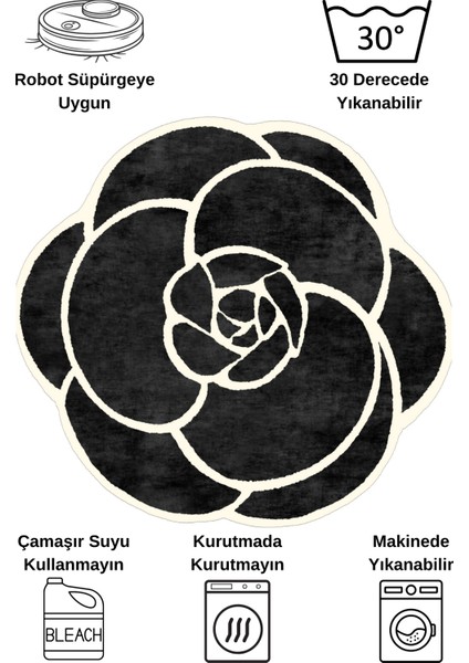 Çiçek Desenli Latesk Kaymaz Taban Halı Daire modelleri
