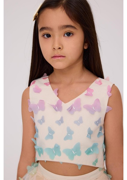 Bg Store Kız Çocuk Desenli Bluz