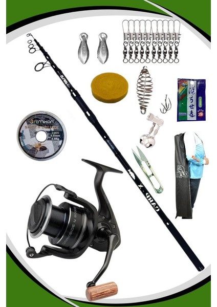 Carp-X 390CM 3,5lbs Dam Darkside 4 8000S Fd Sazan Olta Takımı Seti