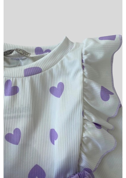 Kalp Desenli Etekli Kız Çocuk Takım fırsatları