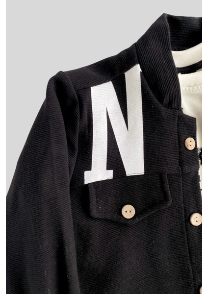 Ny Baskılı Kot Pantolonlu 3lü Erkek Çocuk Takım modelleri