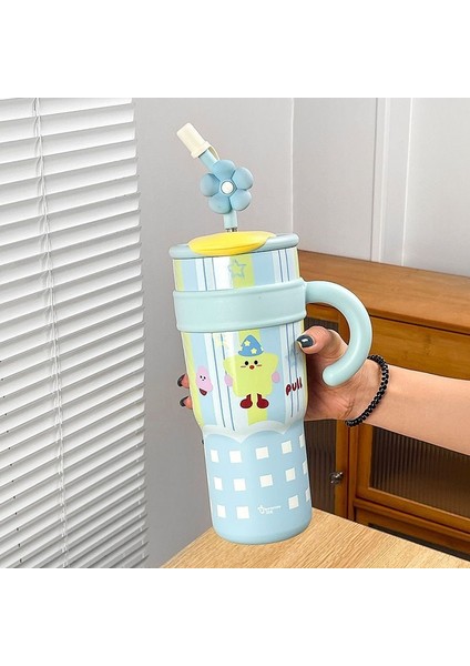 2025 Yeni 1200ML Termos - Büyük Kapasiteli Çift Katmanlı Vakum Paslanmaz Çelik Su Şişesi, Pipetli, Kadınlar Için (Yurt Dışından)
