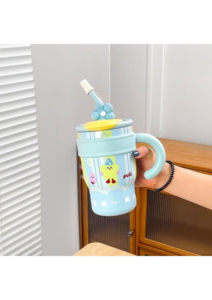 2025 Yeni 750ML Termos - Şık Çift Katmanlı Vakum Paslanmaz Çelik Su Şişesi, Pipetli, Kadınlar Için (Yurt Dışından)