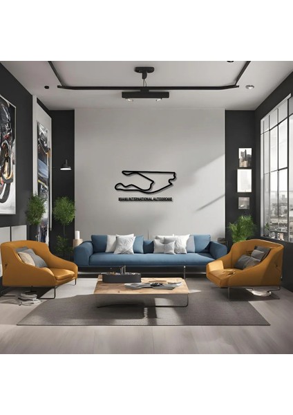 Dekoratif Metal Sanatı Miami Grand Prix Metal Duvar Tablosu Formula 1