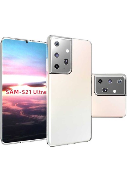 Galaxy S21 Ultra Kılıf Zore Süper Silikon Kapak-Renksiz