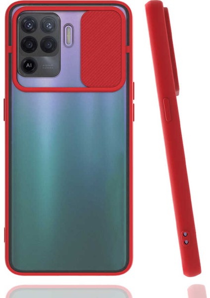 Atlas Oppo Reno 5 Lite Kılıf Lensi Kapak-Kırmızı