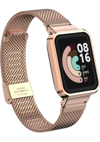 Xiaomi Redmi Watch (Mi Watch Lite) Uyumlu Krd-59 Metal Kordon - Rose Gold fiyatları