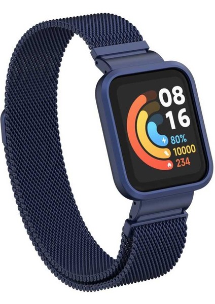 Xiaomi Redmi Watch (Mi Watch Lite) Uyumlu Krd-58 Metal Kordon Zore - Lacivert