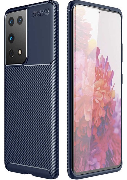 Atlas Galaxy S21 Ultra Kılıf Negro Silikon Kapak-Lacivert