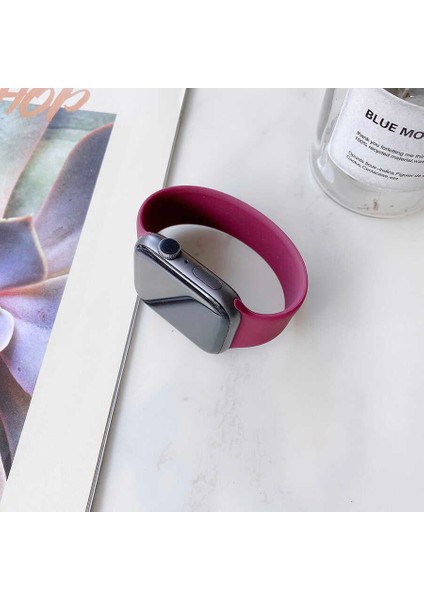 Watch Ultra 49MM Kordon Uyumlu Krd-31 Solo Loop Small Strap Kayış - Mürdüm