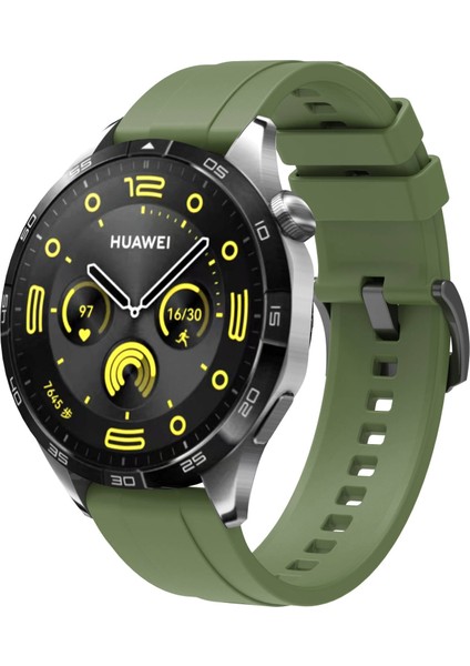 Huawei Gt4 22MM Uyumlu - Krd-95 Silikon Kordon-Yeşil