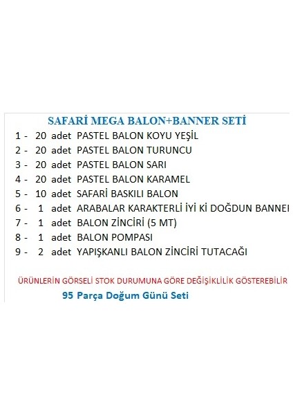 Safari Mega Balon+Banner Seti fiyatları