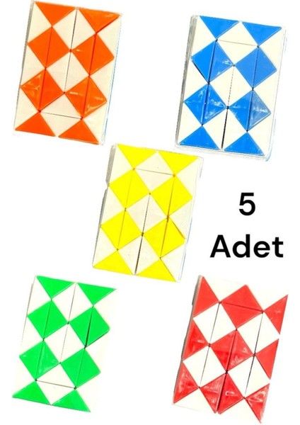 5 Adet Magic Snake Rubik Şekilden Şekle Giren Sihirli Yılan Zeka Küpü Oyuncak